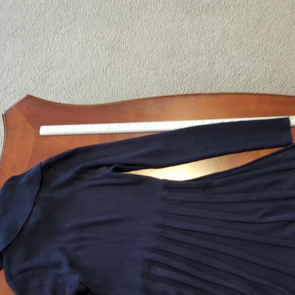 Calvin Klein sweater dress pleated cowl neck size Medium navy blue - Picture 4 of 4